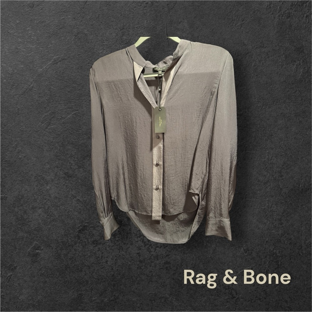 NWT rag&bone gray button down blouse